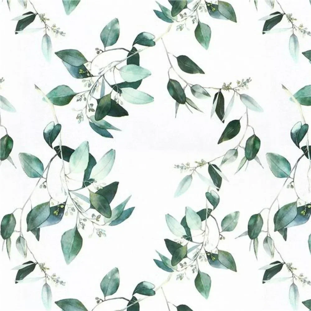 Floral Wallpaper Peel and Stick Wallpaper Green Contact Paper 17.7inch x 118.1''